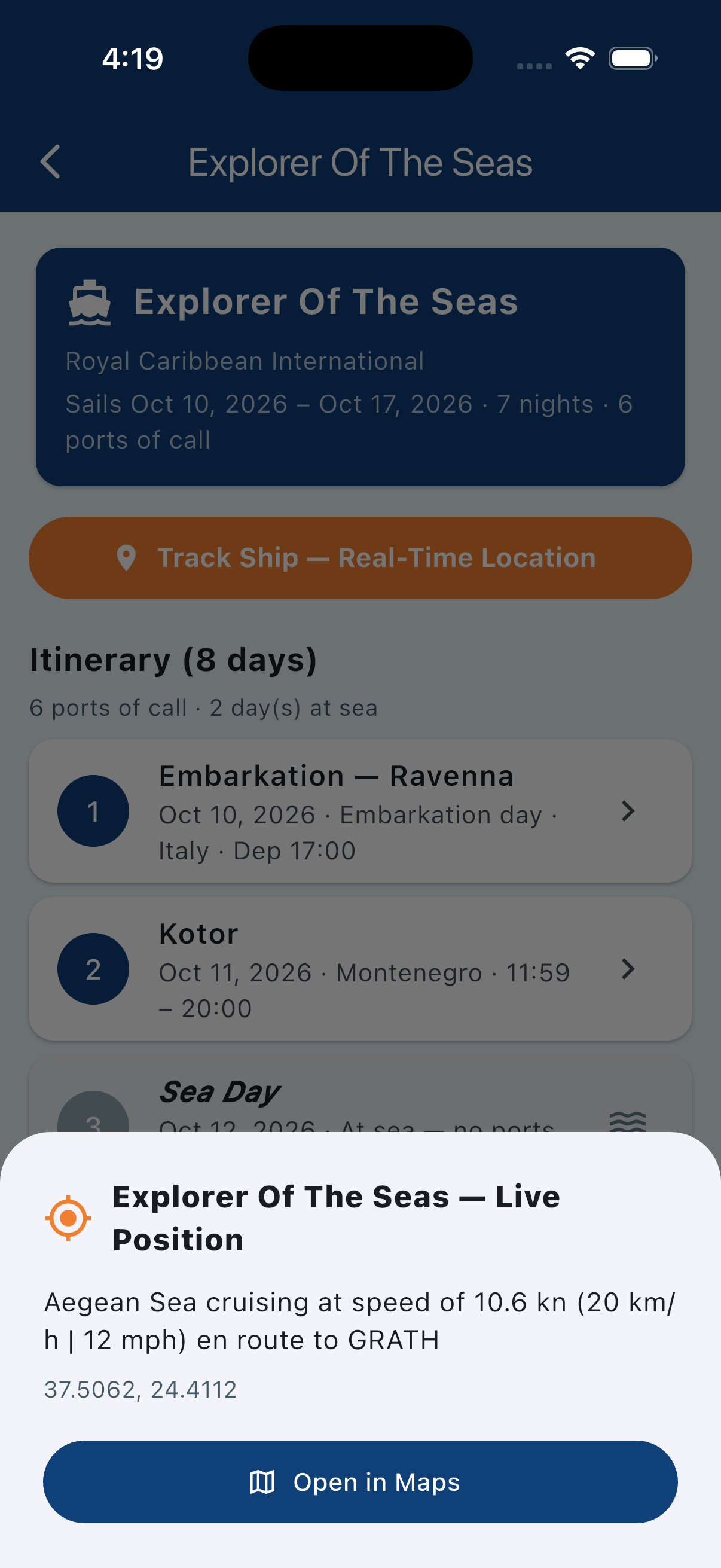 Live ship tracking map